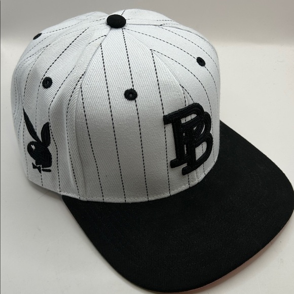 Playboy SnapBack baseball cap.  Pinstripes - Picture 3 of 12